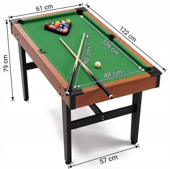 Stół bilardowy POOL 4,5 FT stół do bilarda 54" 122x61cm akcesoria zestaw