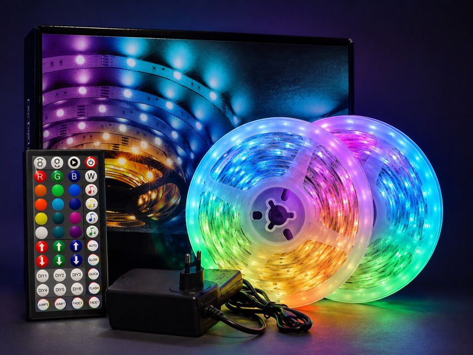 Світлодіодна RGB LED стрічка 10 м (2×5 м) з пультом