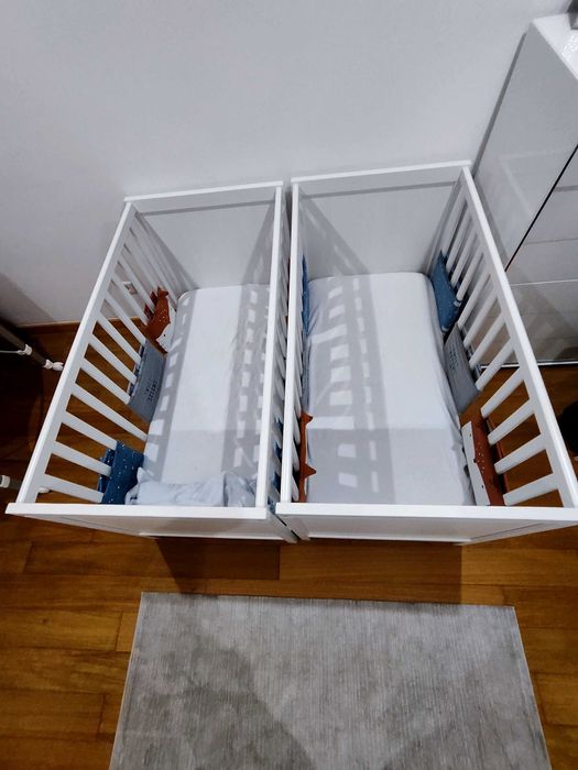 Berço IKEA Sundvik + Colchão Ecus Kids OXIS + protetores laterais