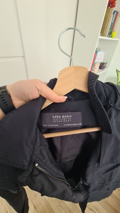 Granatowy płaszczyk Zara roz. M