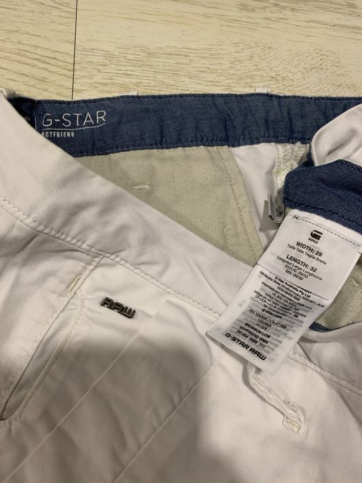 Gstar Raw spodnie chinosy boyfriend biale 28