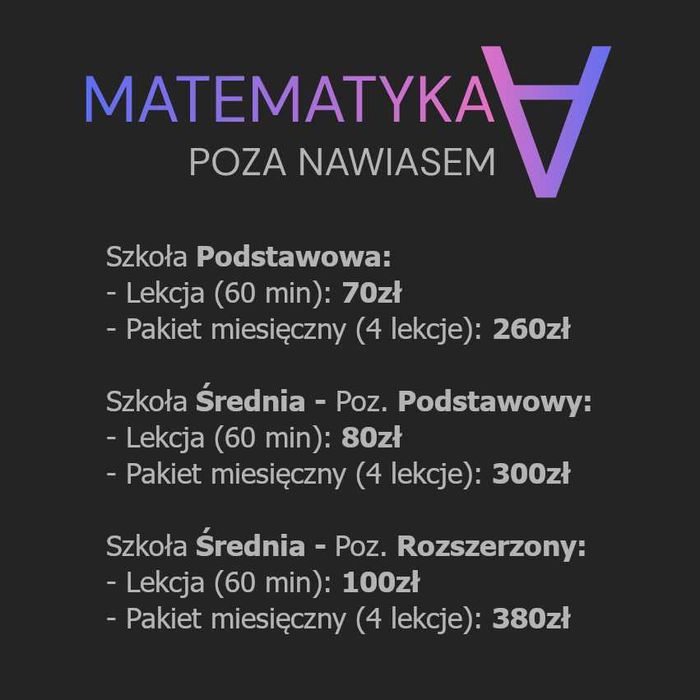Korepetycje z Matematyki - E8 i Matura (Poz. Podstawowy / Rozszerzony) - Rybnik / Online