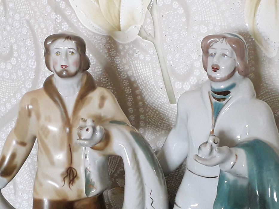 Статуетка «Рибак з неводом» та дівчина "Бандуристка" СРСР Полоне.