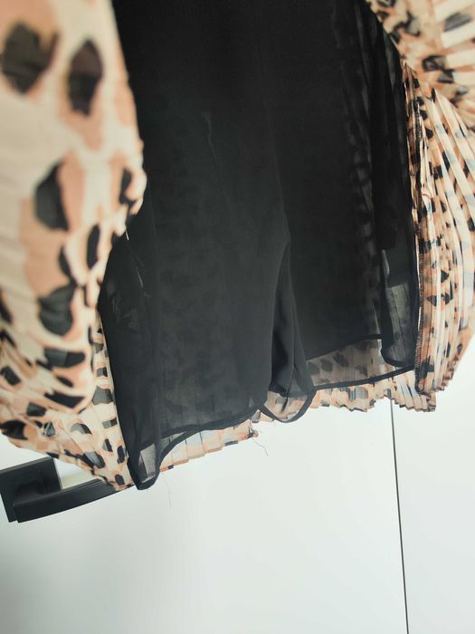 Plisowany kombinezon oversize, panterka, Zara Woman, rozm. XS