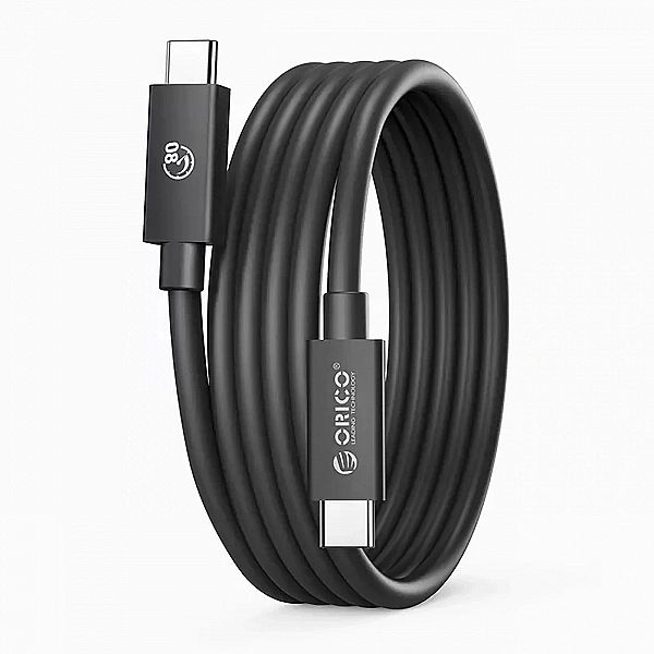 Kabel Orico USB4 Thunderbolt5/80Gbps 240W USB-C do USB-C 1,5m - czarny