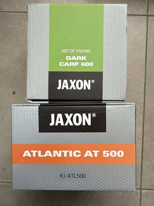 2x Kołowrotek JAXON Dark Carp 600 + Atlantic AT 500 – NOWE