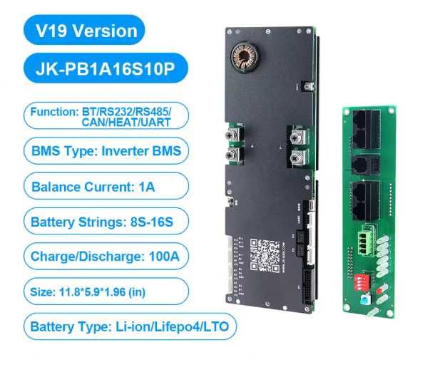 BMS JK 16S 100A Aktywny Balanser 1A Magazyn Energii JK-PB1A16S10P-V19