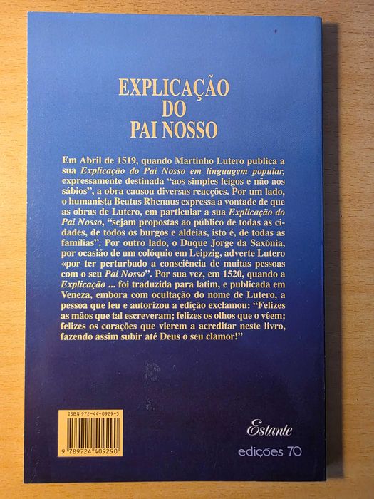Livro "Explicação do Pai Nosso" de Lutero