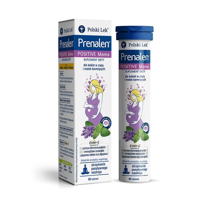 Prenalen Positive Mama o smaku mango-trawa cytrynowa 20 tabletek musujących