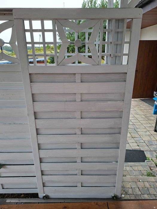 Zabudowa drewniana ściany altany, pergola, płotek