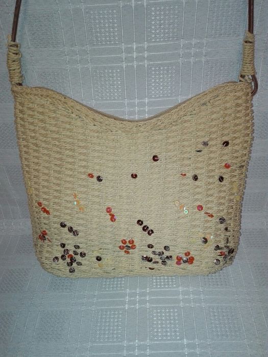 Torebka damska, pleciony koszyczek