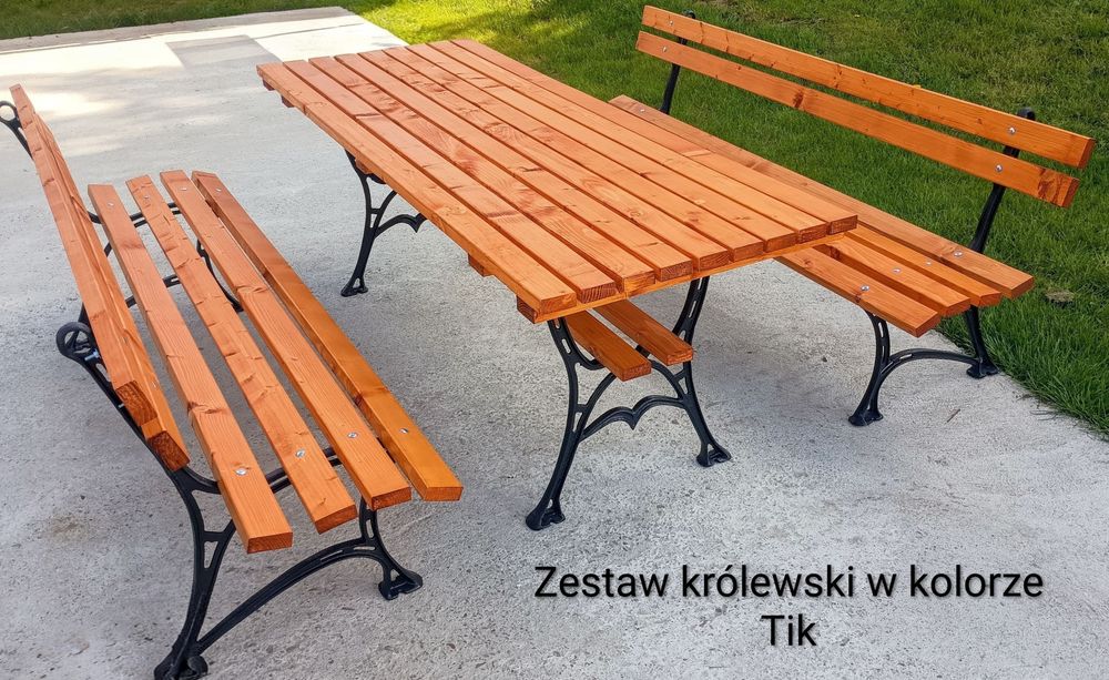 Meble ogrodowe na solidnych żeliwnych nogach