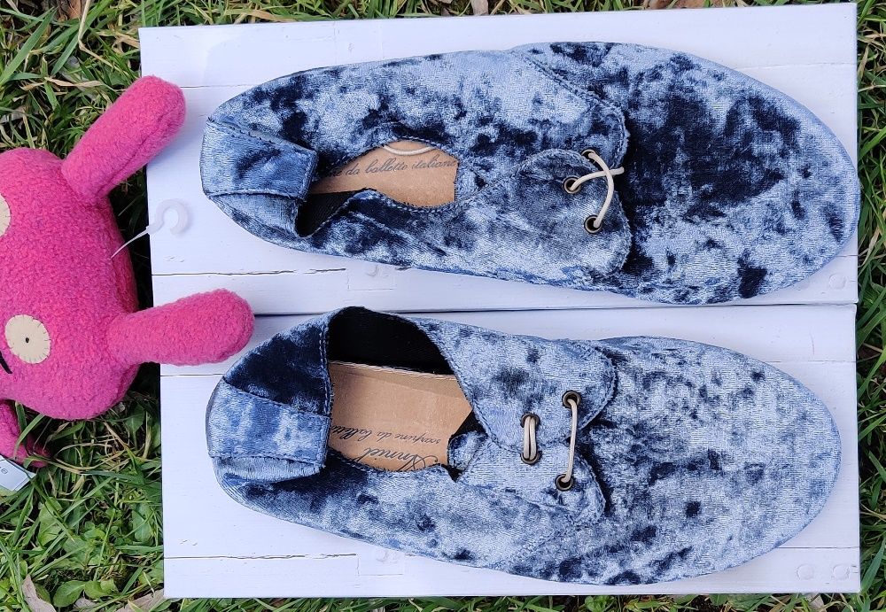 Anniel 38 nowe buty oksfordy welur velvet aksamit