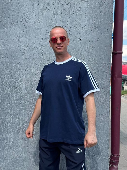 Оригінал спортивна футболка Adidas IA4850 2XL синя,чорні KA 3569  L літо осінь демісезон спортивная  футболка адидас спорт повсякденна оригінальна