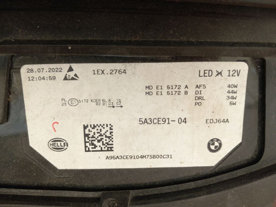 Farol BMW iX Full LED Matrix esquerdo/direito