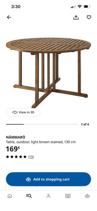 Mesa redonda exterior dobravel com duas cadeiras Ikea Nammaro