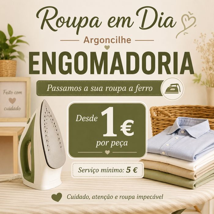 Engomadoria e passar roupa a ferro em Argoncilhe