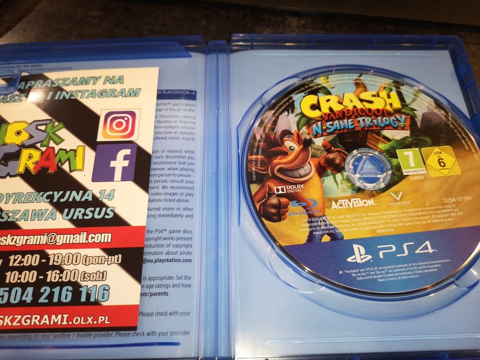 Crash Bandicoot Trilogy PS4 gra (możliwość wymiany) sklep