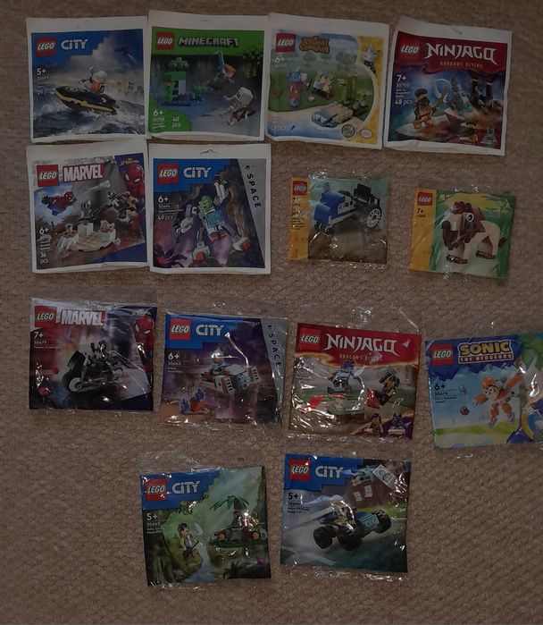 LEGO Polybags (14 шт) — Нові набори City, Marvel, Ninjago, So