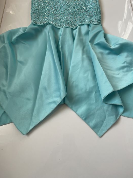 Танцевальный костюм для девочки платье контемп бирюза 110-135 снежинка