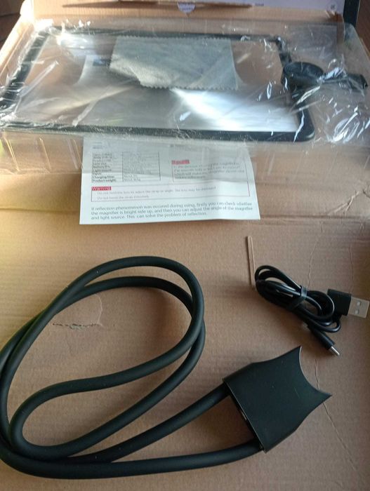 Lupa de Leitura/Bancada LED 3-em-1 | 50 LEDs | Recarregável