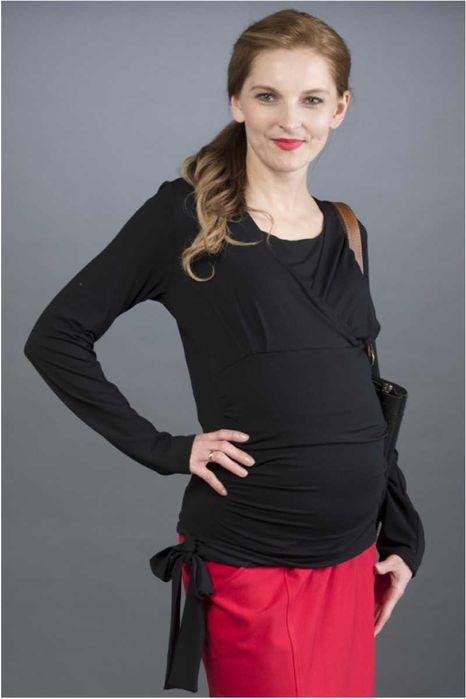 38 M Bluzka ciążowa Daphne Black do karmienia