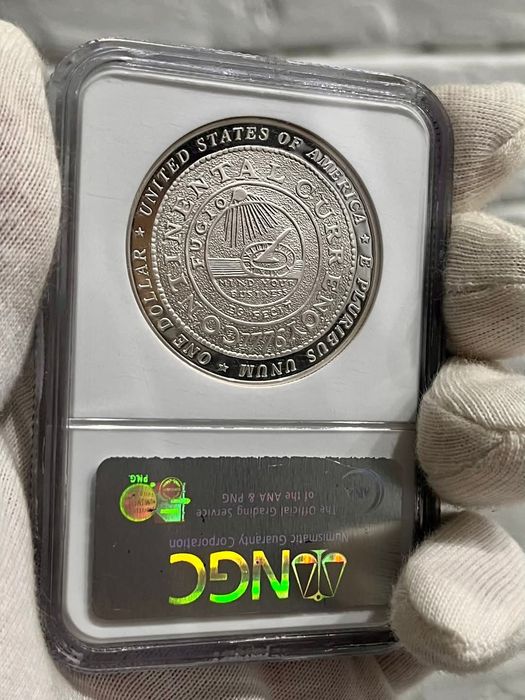 Долар 2006р. США. ФРАНКЛІН. СРІБЛО. ПРУФ. СЛАБ грейд PF69