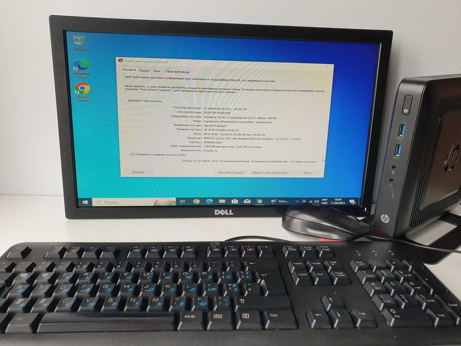 неттоп HP T520  4GB  SSD 16 Gb + комплект монітор DELL 19"