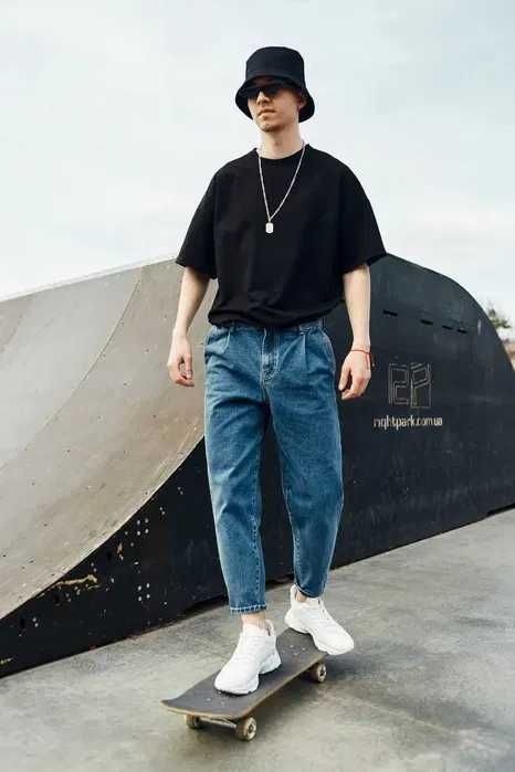 Джинсы мужские бананы весенние осенние Джинсовые штаны оверсайз