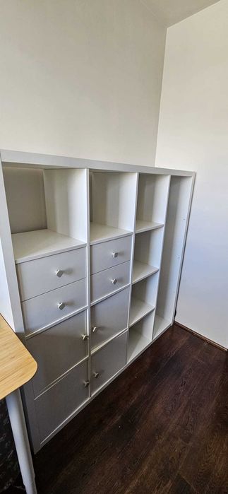 Ikea Kallax 4x4 z wkładami, stan dobry i szufladami