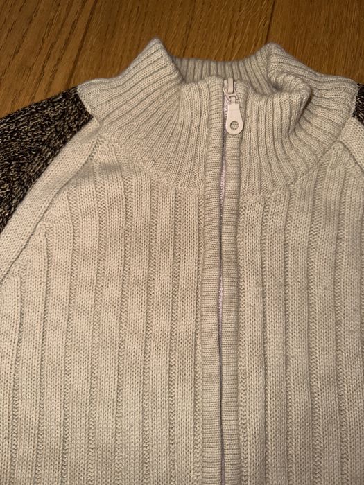 Sweter męski na zamek, beżowy, rozm. L