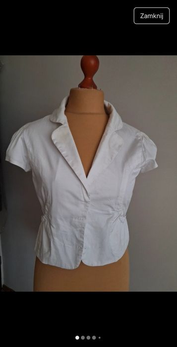 Żakiet bialy nowy zgrabny r 44 fir M&D