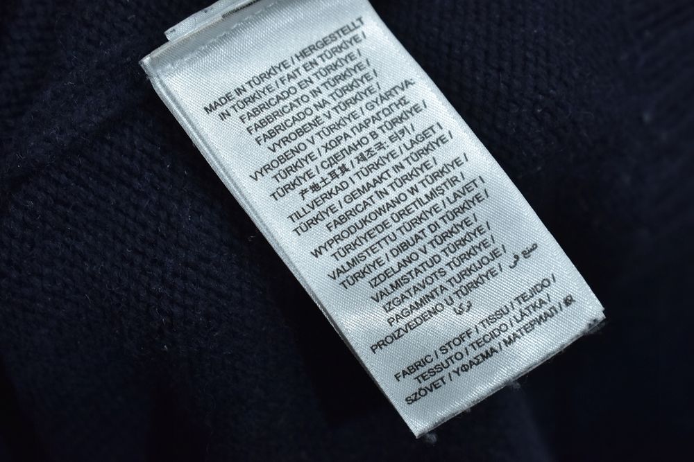 Gant Granatowy Sweter Męski Z Golfem Bawełna Wełna M