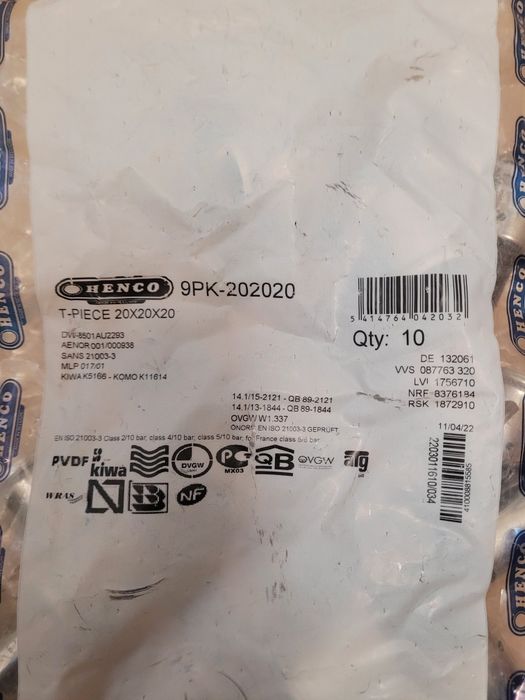 Henco złączki 16 i 20