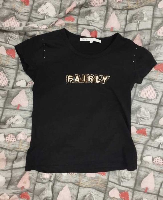 Koszulka czarna fairly rozmiar S błyszcząca harajuku