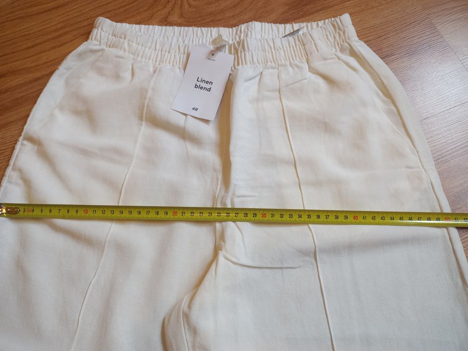 Spodnie H&M 36 lniane szeroka nogawka