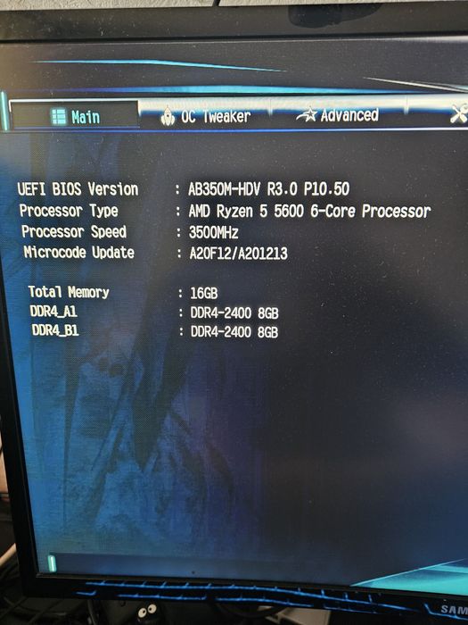 Материнська плата AM4 Asrock AB350M hdv