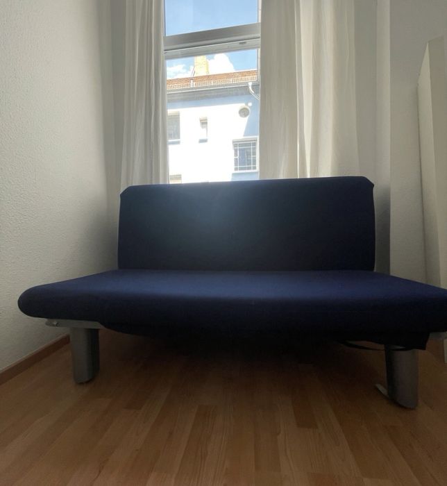 Sofa Rozkładana z Funkcją Spania 150 cm Granatowa