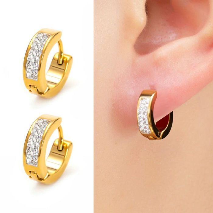 Brincos/argolas em aço unisexo