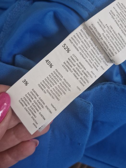 Eleganckie niebieskie spodnie rozmiar 36, bdb stan i super skład
