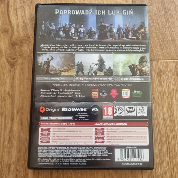 Dragon age inkwizycja pudełko z grą