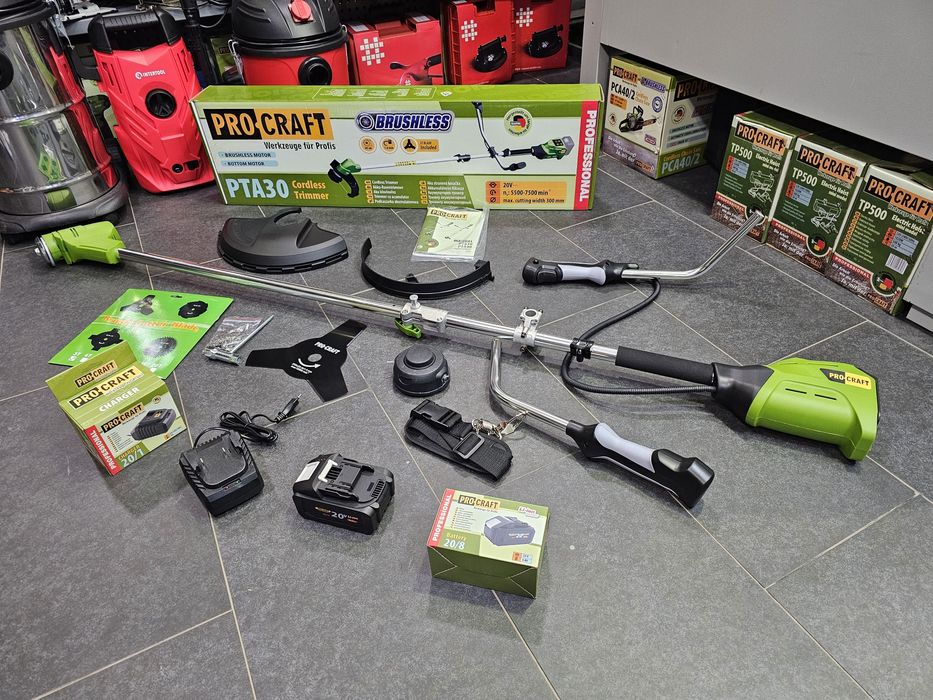 Коса Триммер аккумуляторный ProCraft PTA30 Бесщеточный +Нож +Леска