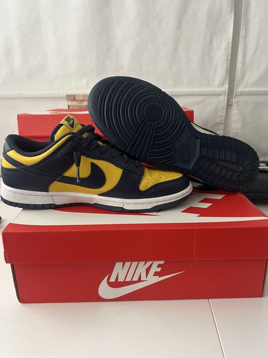 Nike Dunk Low Yellow and Dark Blue