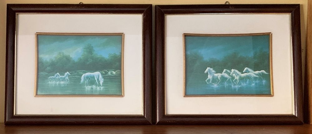 Quadros Decorativos (2 com imagem de Cavalos +1 com imagem de Paisagem