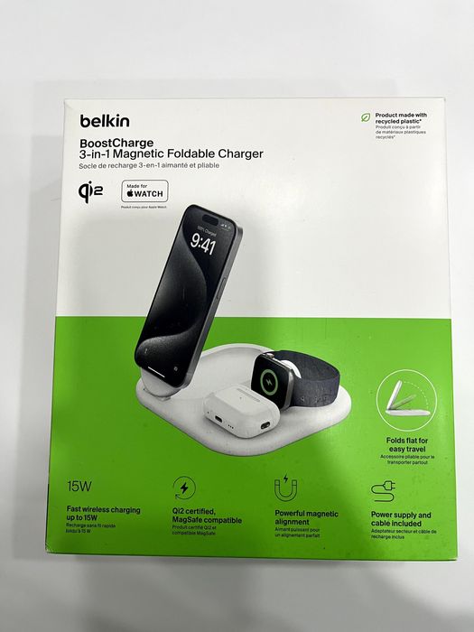 BELKIN BOOST CHARGE™ Qi2 15w Magnetic 3in1 Stand White