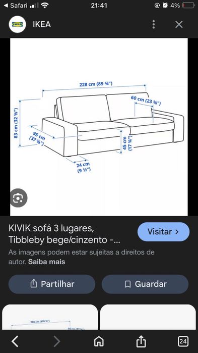 Sofás 3 lugares IKEA (kivik)