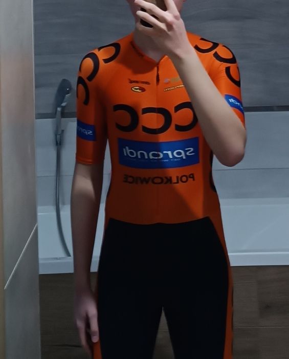 Kombinezon komplet kolarski męski r. S, strój jednoczęściowy,CCC dmtex