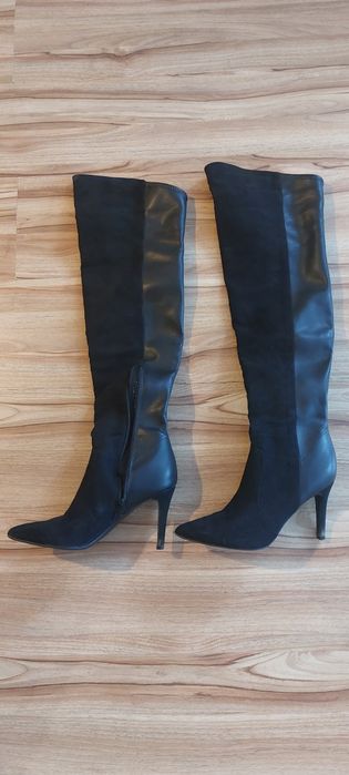 Buty kozaki wysokie za kolana rozmiar 39 czarne jak nowe