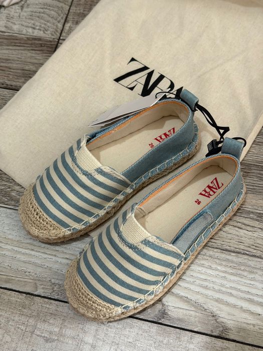 Еспадрильї zara для хлопчика, блакитні мокасини 26 розмір