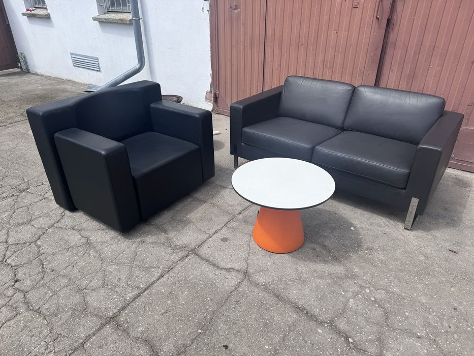 Skórzany wypoczynek kanapa + fotel Profim i Durlet